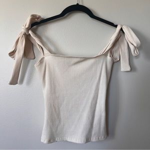 NWOT Reformation Canyon Tie Strap Knit Tank - Almond